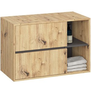 Skříňka pod umyvadlo VAMI W90 2SZ dub artisan / garafitová / šedá