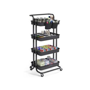 Pojízdný regál černý BSC077BZ01