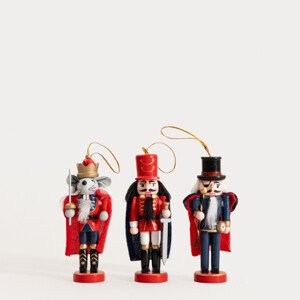 Závěsná vánoční dekorace NUTCRACKER louskáček 754449 (3 ks)