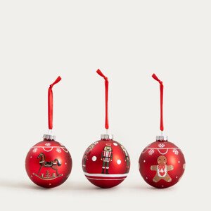 Závěsná vánoční dekorace AMILLY červená 749605 (3 ks)