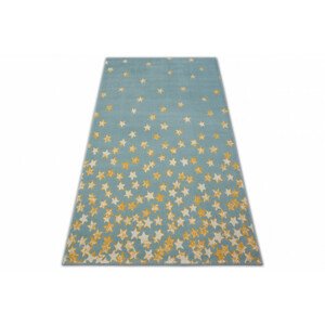 Koberec PASTEL 18408/032 - Hvězdičky tyrkys / zlatý / krém