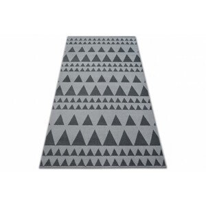 Koberec SENSE Micro 81243 Trojúhelníky stříbrný/antracit