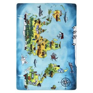 Dětský kusový koberec MAPA SVĚTA 76,5x117 cm