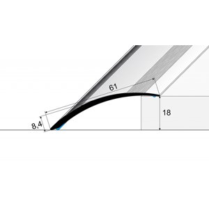 Přechodový profil 61 mm - oblý, délka 100 cm