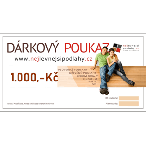 DÁRKOVÝ POUKAZ V HODNOTĚ 1.000 Kč